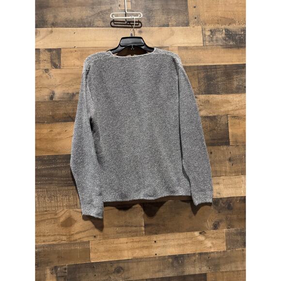 Vintage 1980s ALPS- Solid Grey- V-Neck Sweater - Size L - Picture 7 of 7